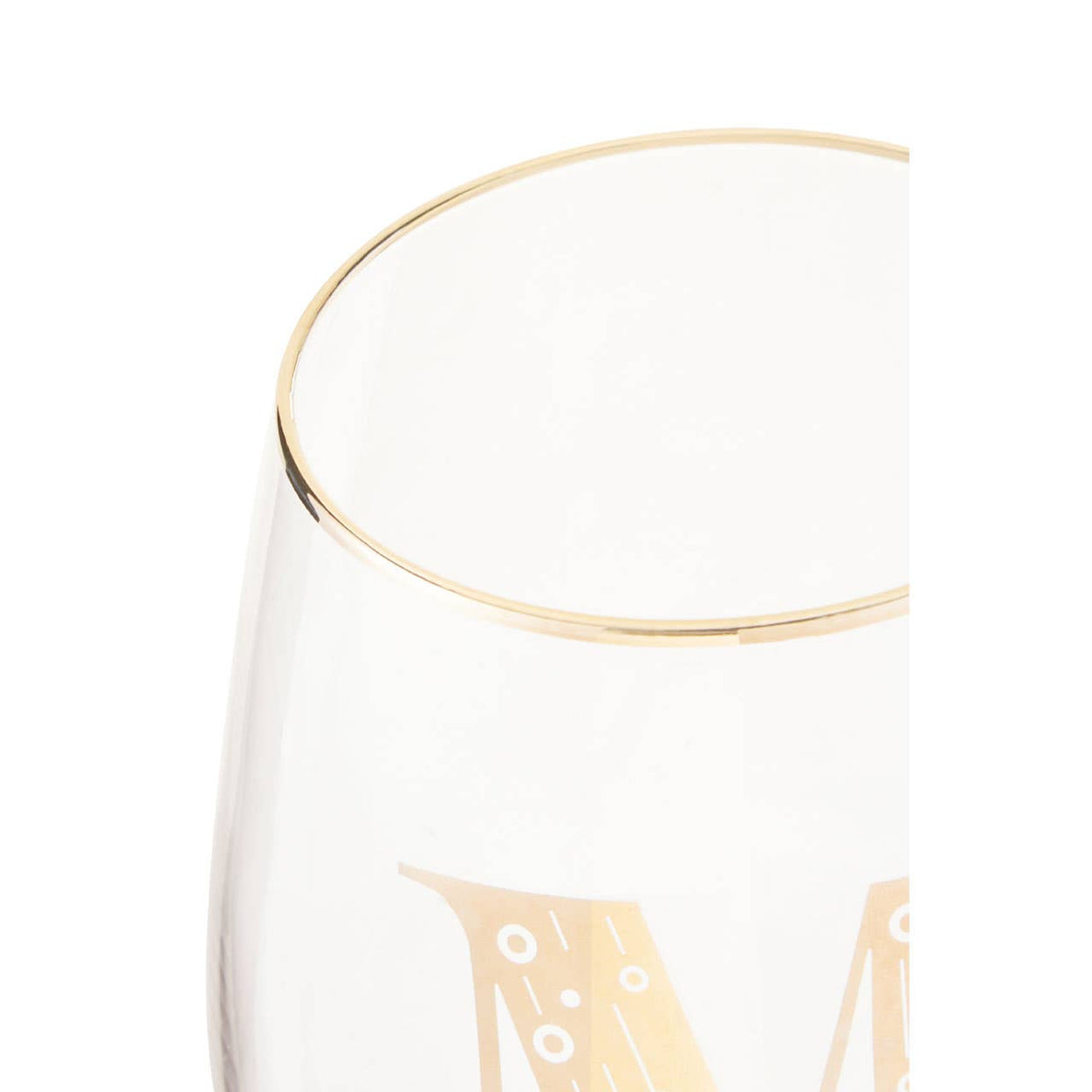 Letter M Stemless Wine Glass