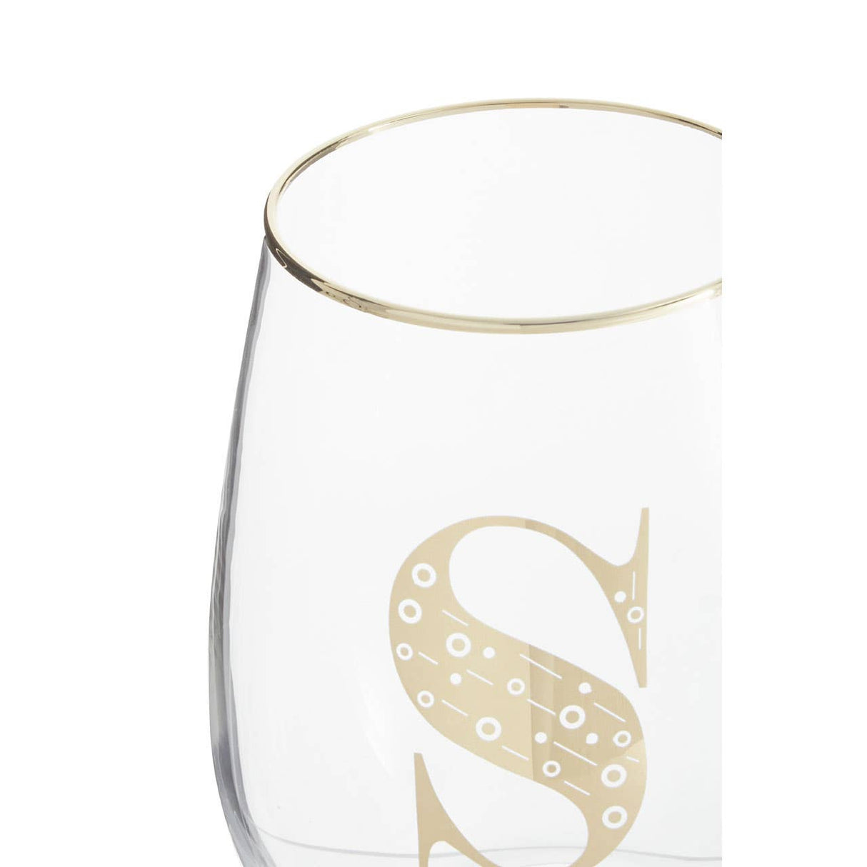 Letter S Stemless Wine Glass
