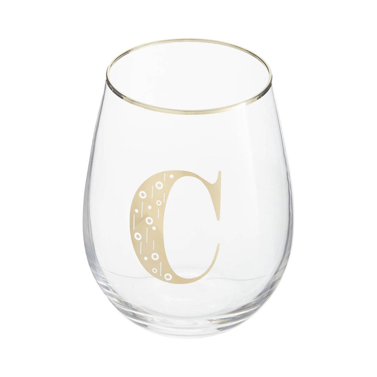 Letter C Stemless Wine Glass