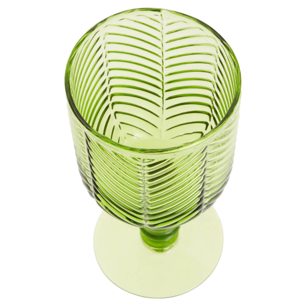 Set Of Four Fleur Green Wine Glasses