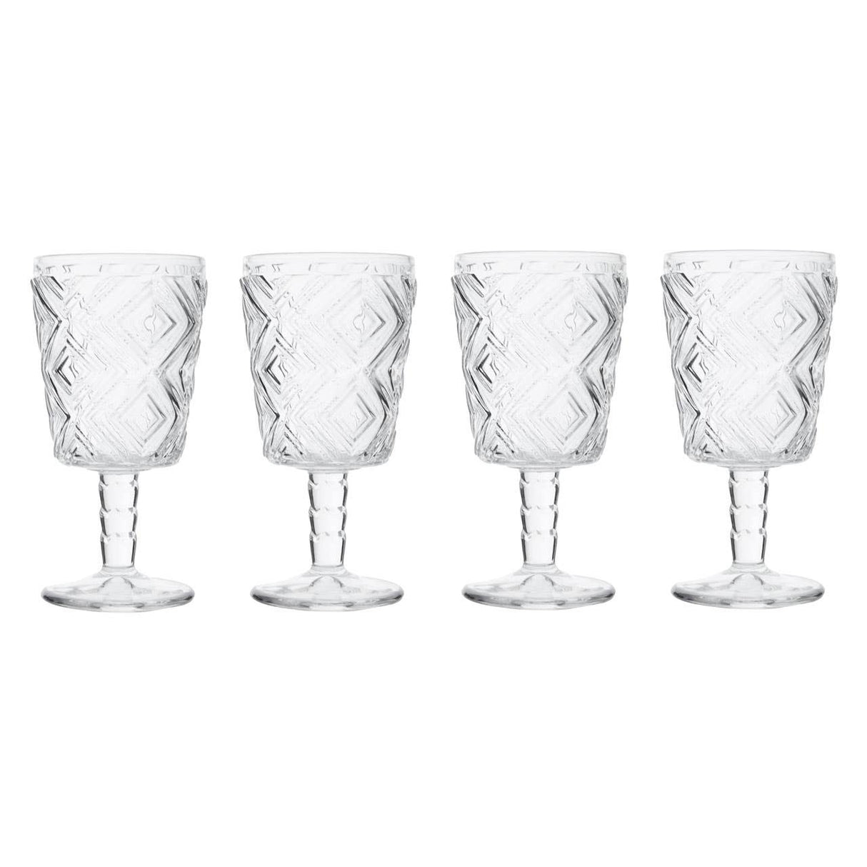 Set Of Four Fleur Wine Glasses