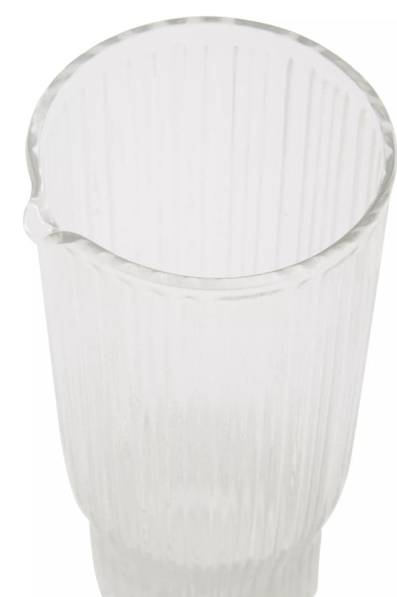 Juno Ribbed Glass And Jug Three Piece Set