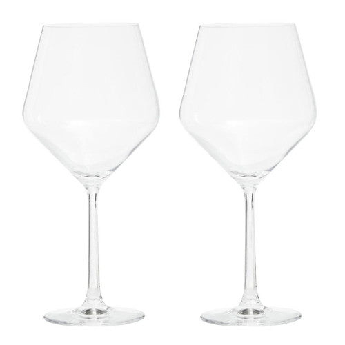 Ada Set Of 2 Crystal Burgundy Glasses