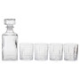 Ribbed Pattern Decanter With Four Glasses