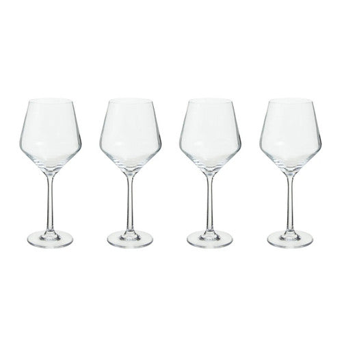 Ada Set Of 4 Crystal Burgundy Glasses
