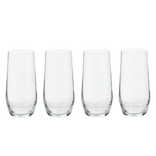 Ada Set Of 4 Crystal High Ball Glasses