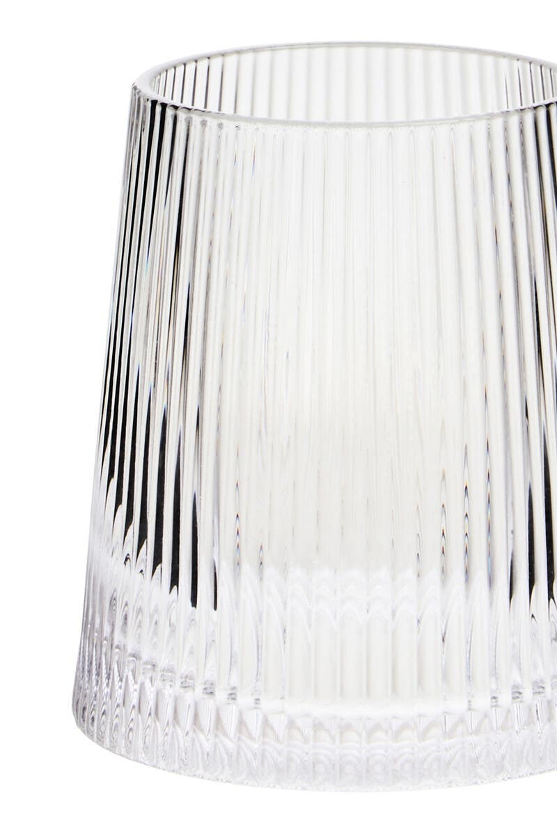 Set of Four Eldon Clear Ribbed Glass Tumblers