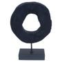 Fidel Small Black Rustic Mango Wood Sculpture On Stand