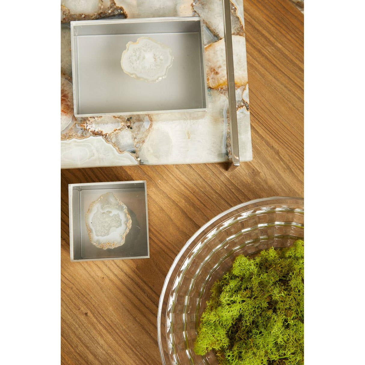Bowerbird White Agate Large Trinket Box