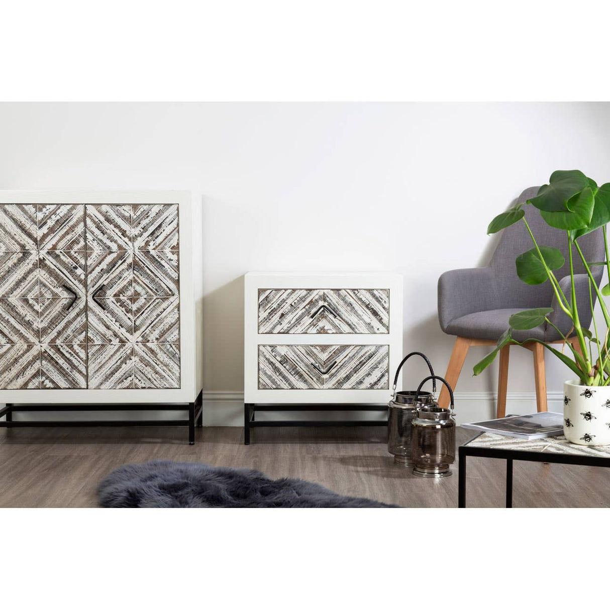 Small Nickel Stripe Lantern