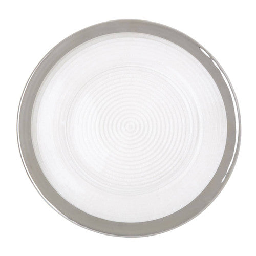 33Cm Embossed Charger Plate With Silver Rim