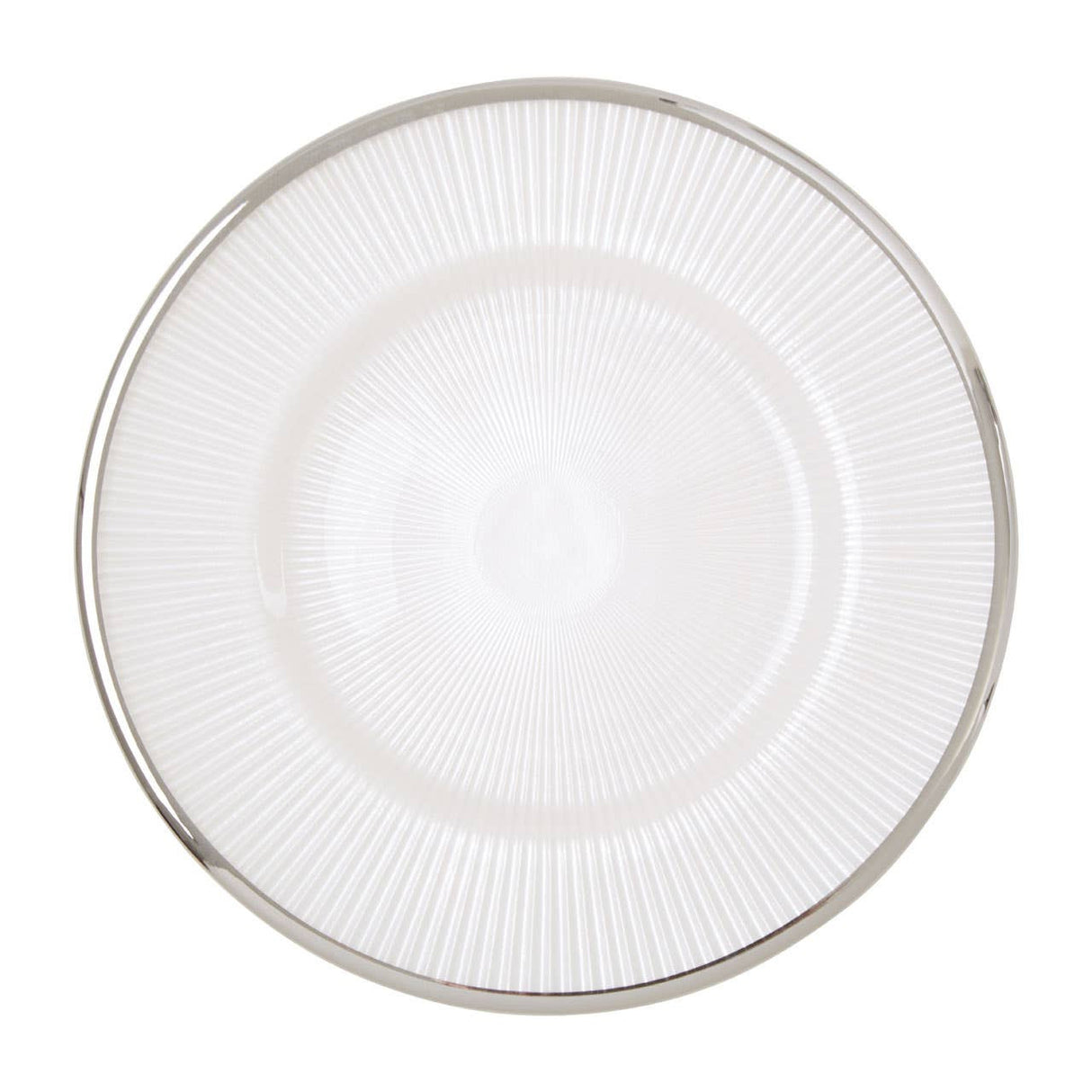 21Cm Embossed White Glass Side Plate
