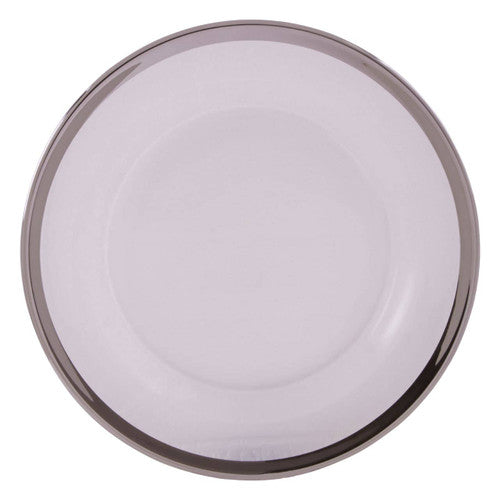 21Cm Plain Side Plate With Silver Rim