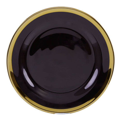 21Cm Black Glass Side Plate