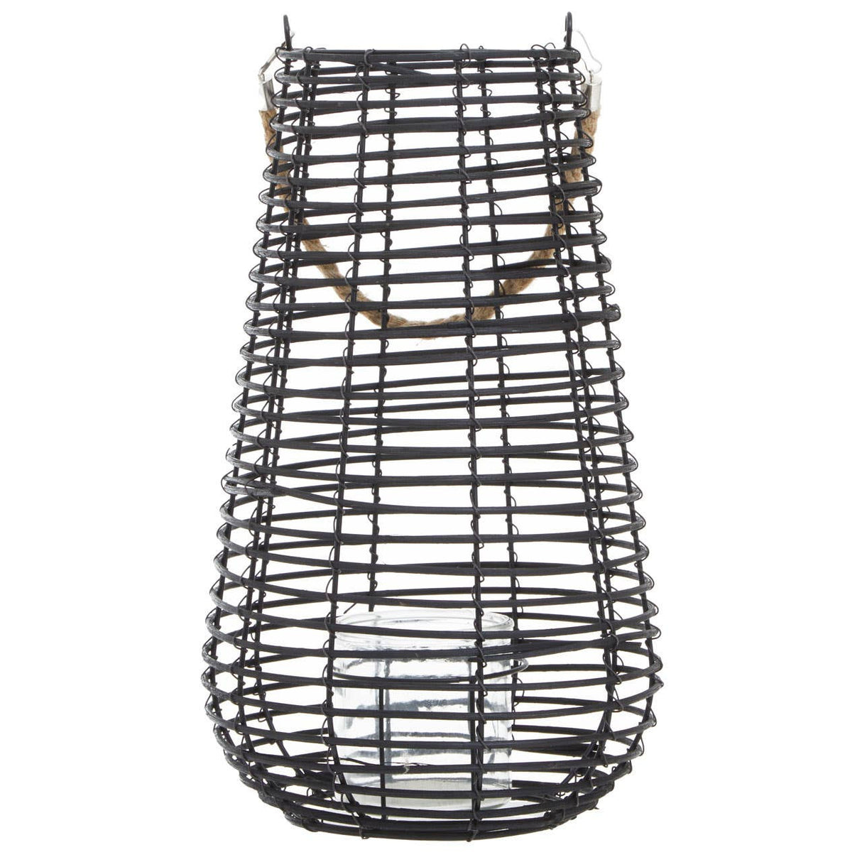 Lentigo Large Black Rattan Lantern