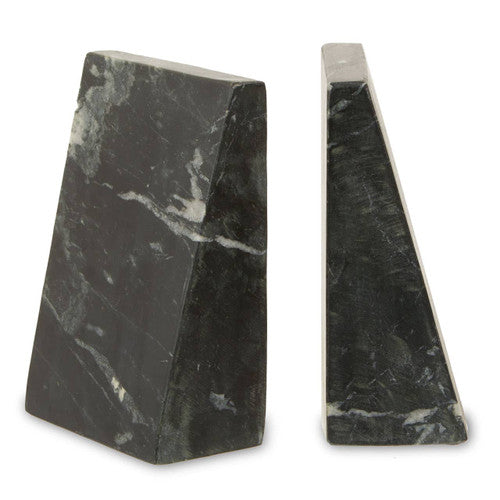 Marris Set of Two Black Marble Bookends