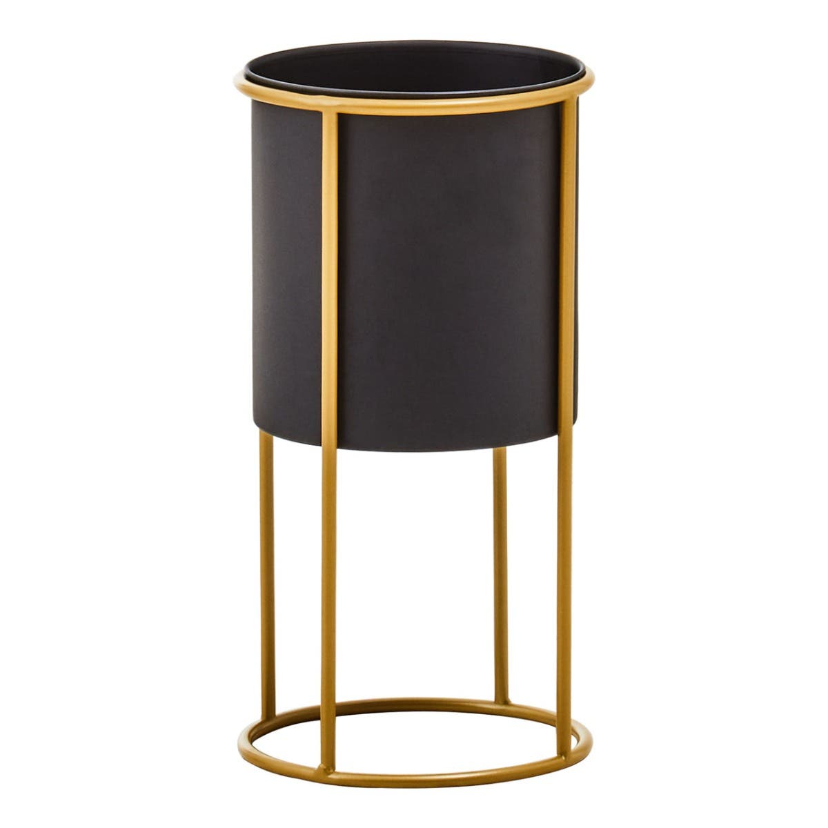 Trosa Small Black And Gold Floor Standing Planter