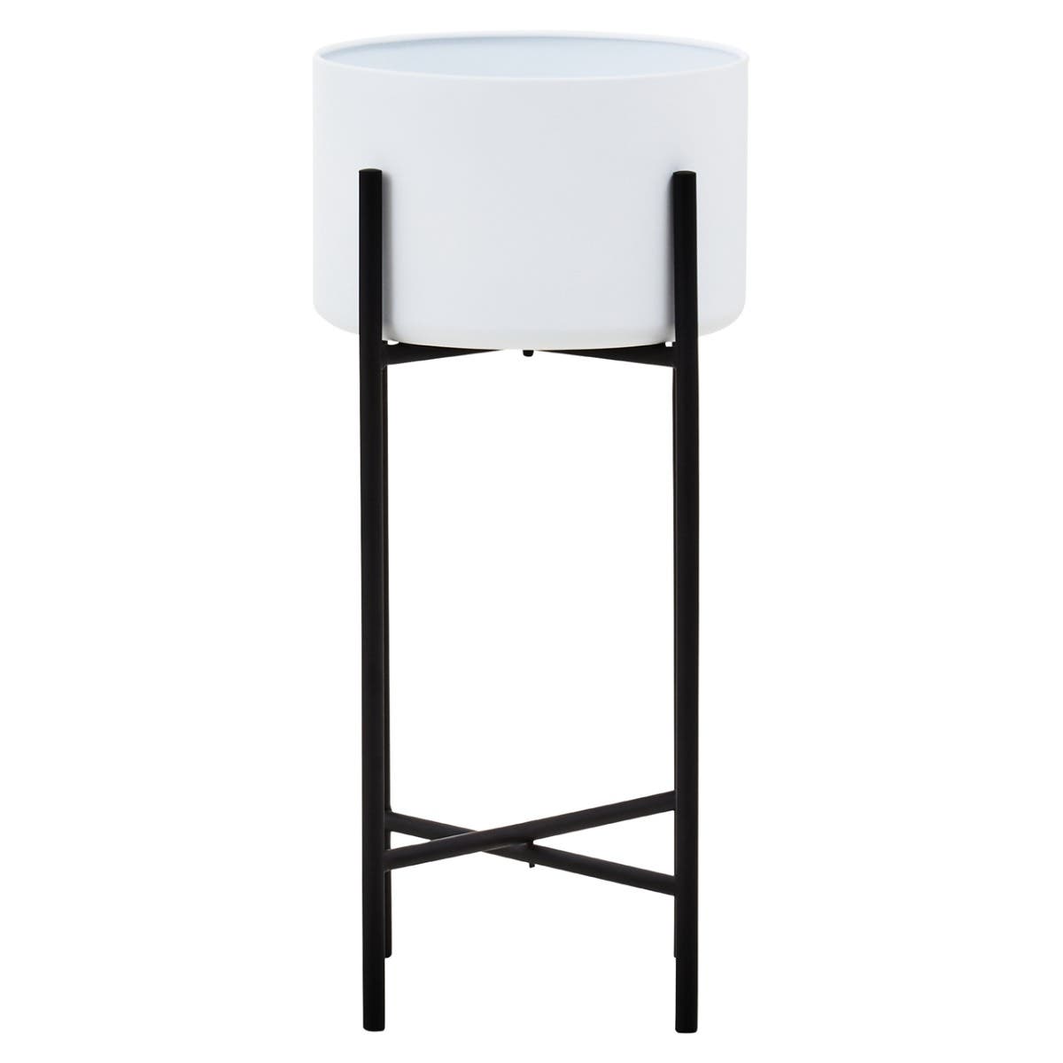 Trosa Large White And Black Floor Standing Planter