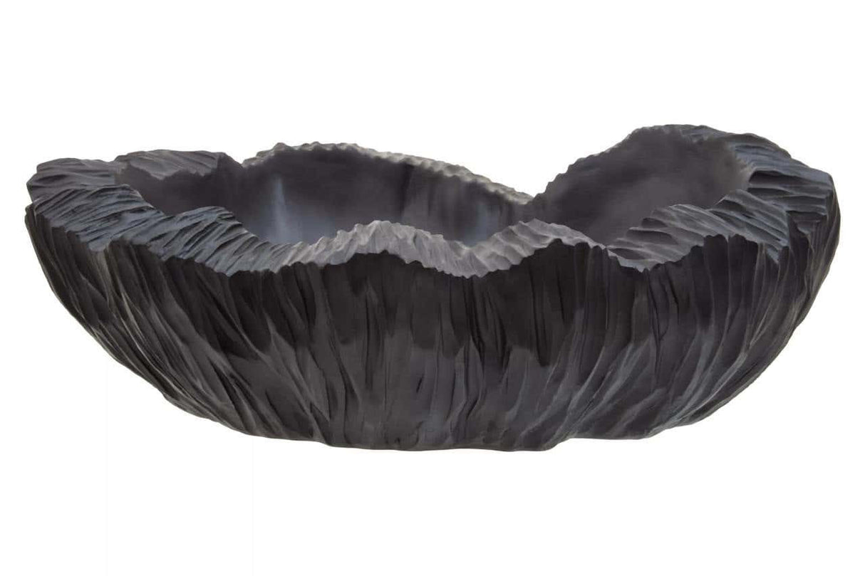 Broc Curved Textured Black Bowl
