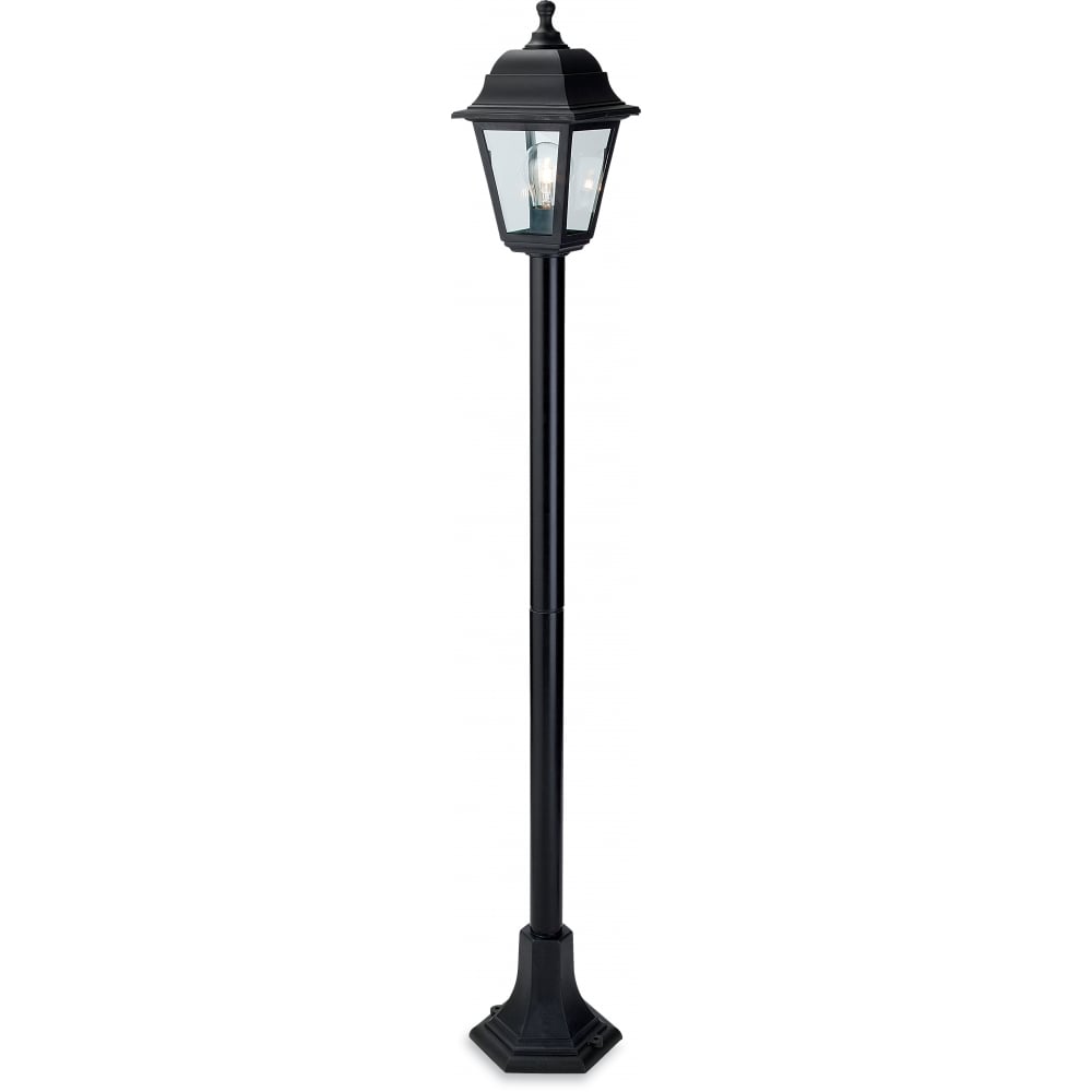 Elegant Black 4-Panel Garden Post Light
