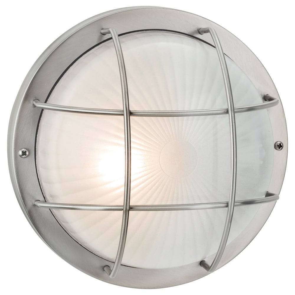 Retro-Style Stainless Steel Outdoor Wall Lantern with Frosted Glass