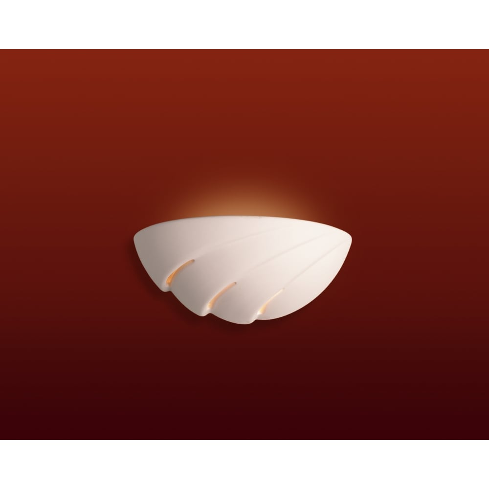 Ecliptic Art Deco Zen White Ceramic Wall Light Fixture