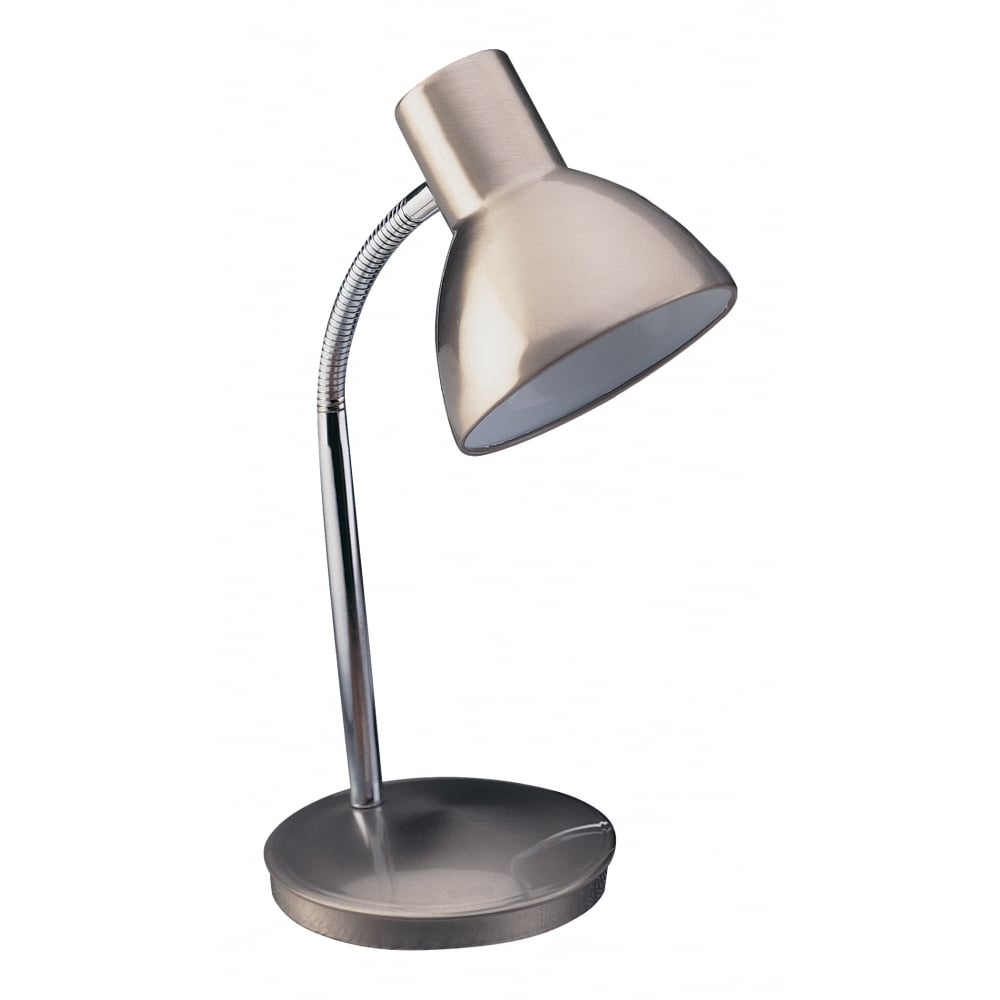 Contemporary Brushed Steel Harvard Desk Lamp for Home Office or Study