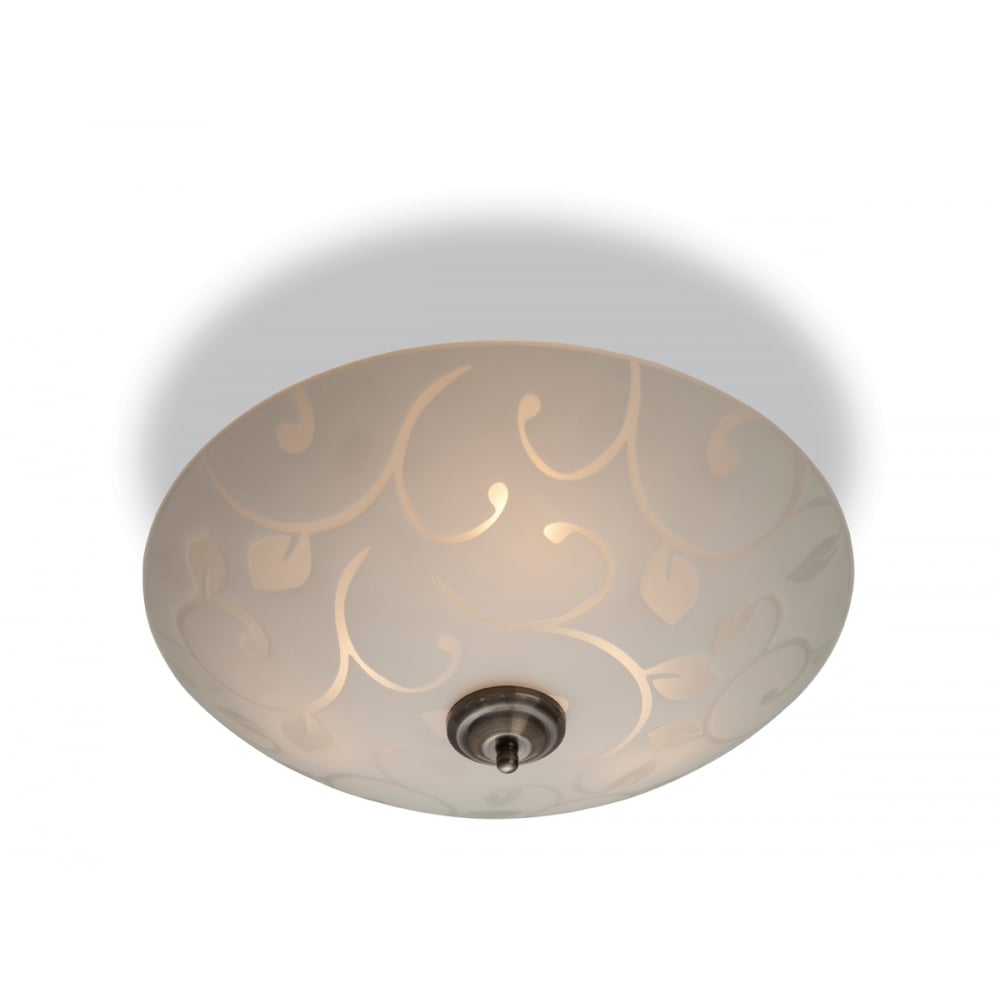 Vintage Elegant Semi-Flush Ceiling Light with Patterned Glass Design