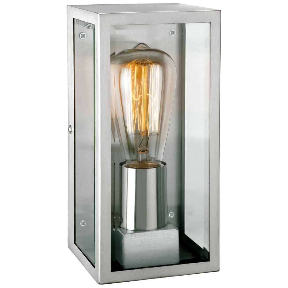 Elegant Stainless Steel and Glass Wall Lantern