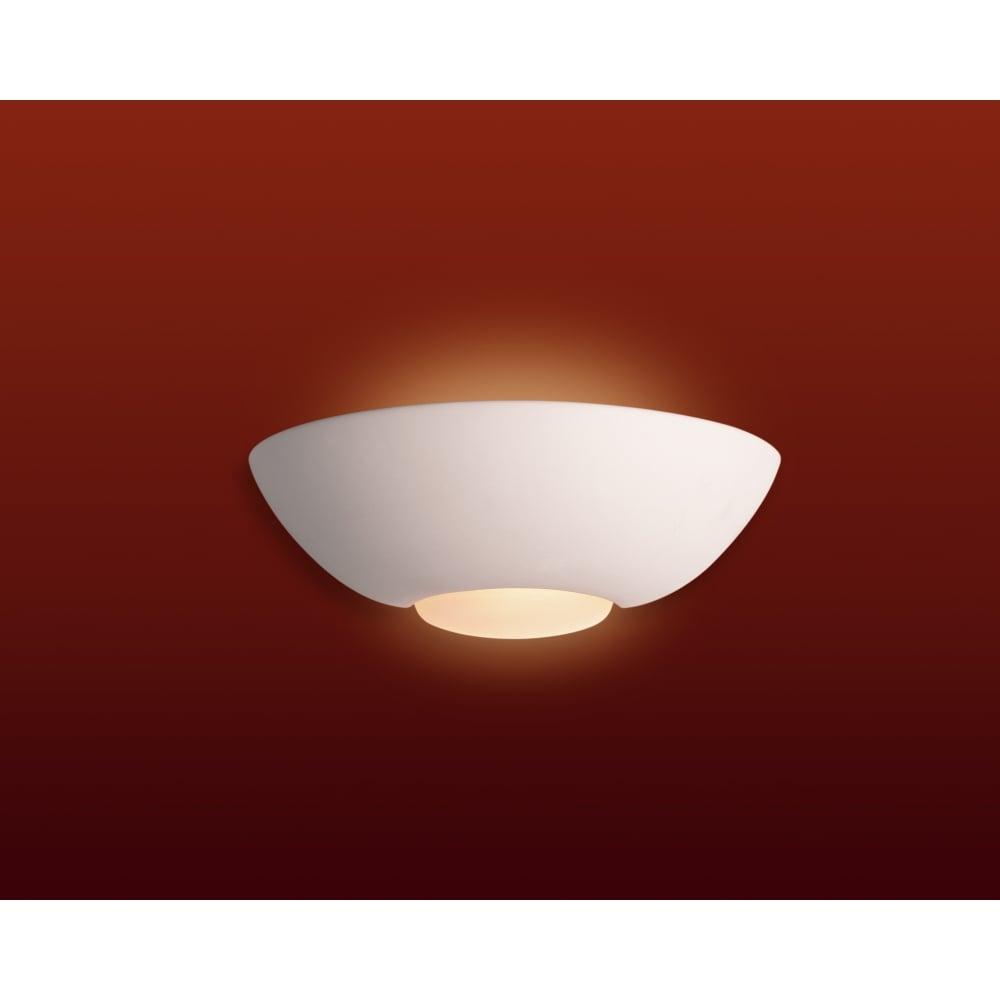 White Ecliptic Art Deco Zen Wall Light Uplighter