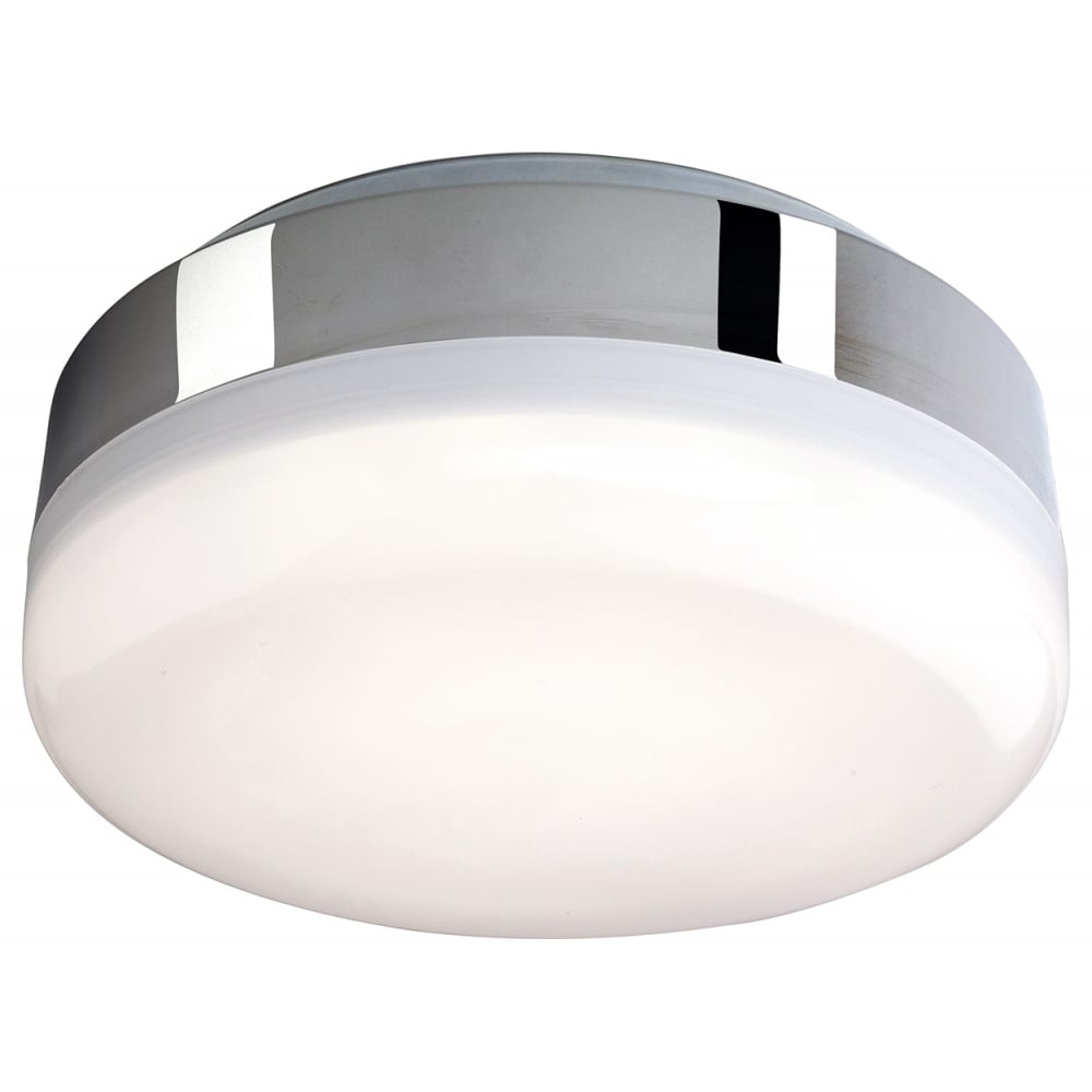 Sleek Chrome Discus LED Bathroom Ceiling Light Fixture