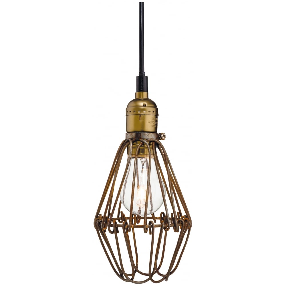 Vintage-Industrial Chrome Cage Pendant Light Fixture