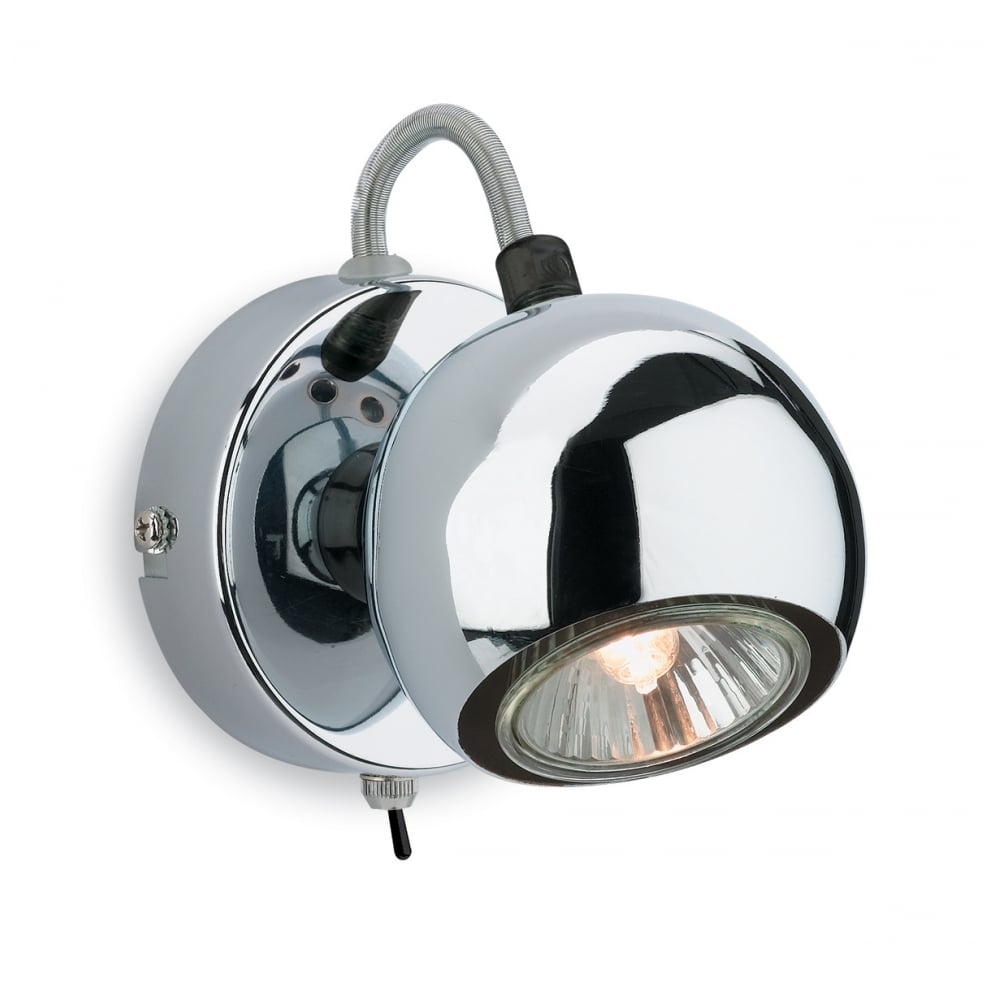 Sleek Chrome Gyre Wall Spotlight with Integrated Switch