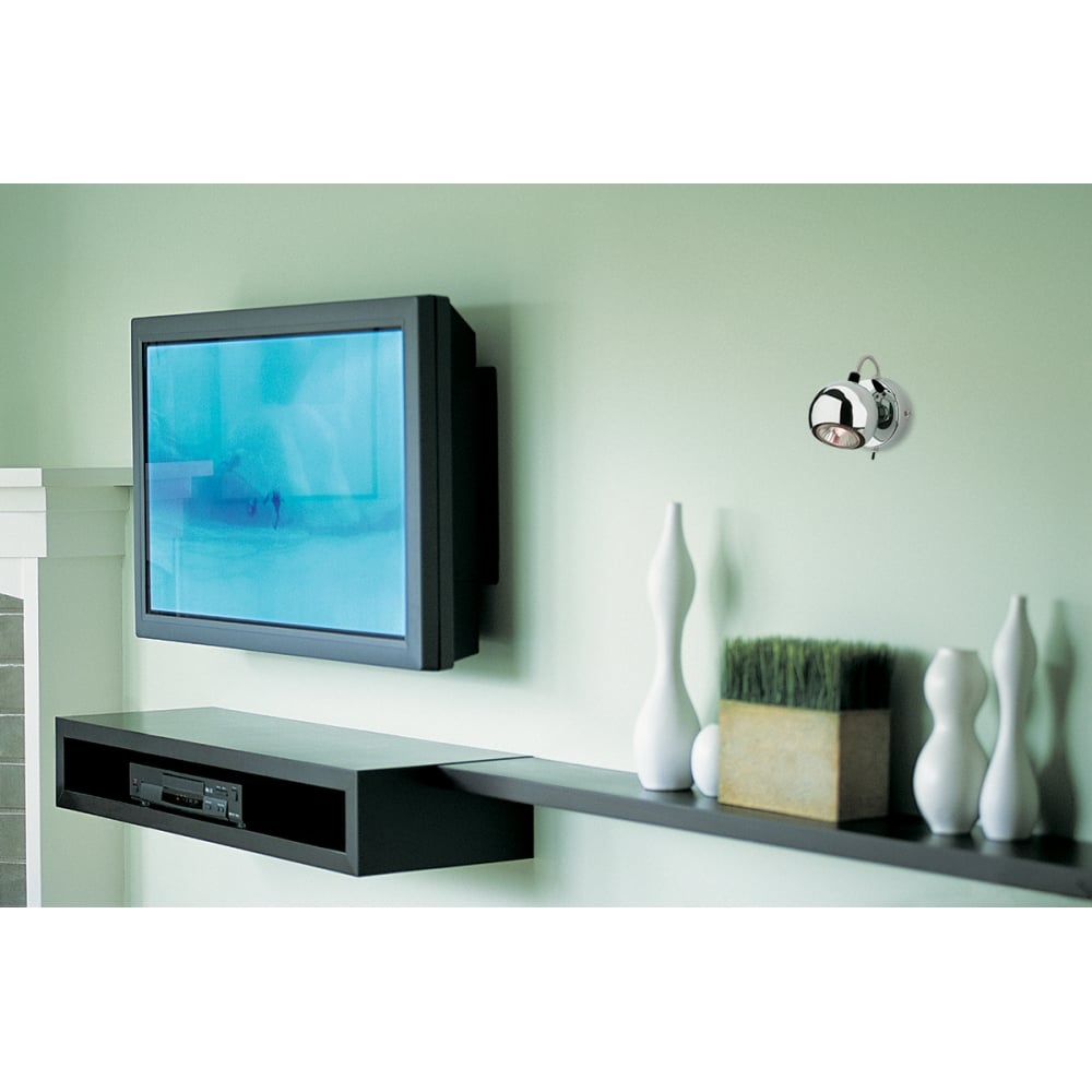 Sleek Chrome Gyre Wall Spotlight with Integrated Switch