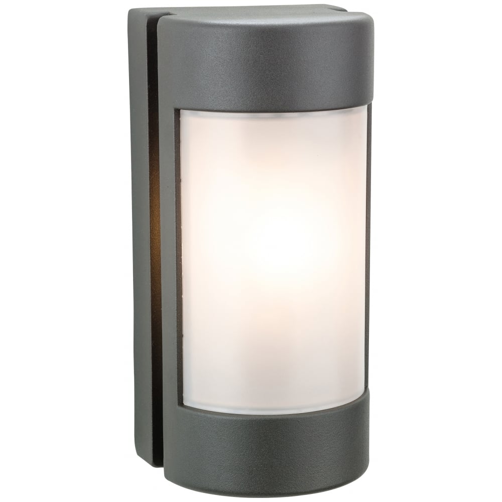 Contemporary Graphite Cylinder Outdoor Wall Sconce