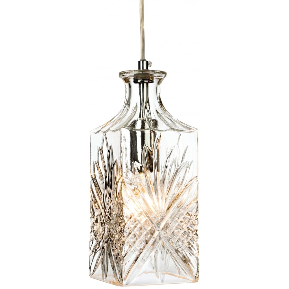 Elegant Classic Chrome Glass Pendant Lantern Light