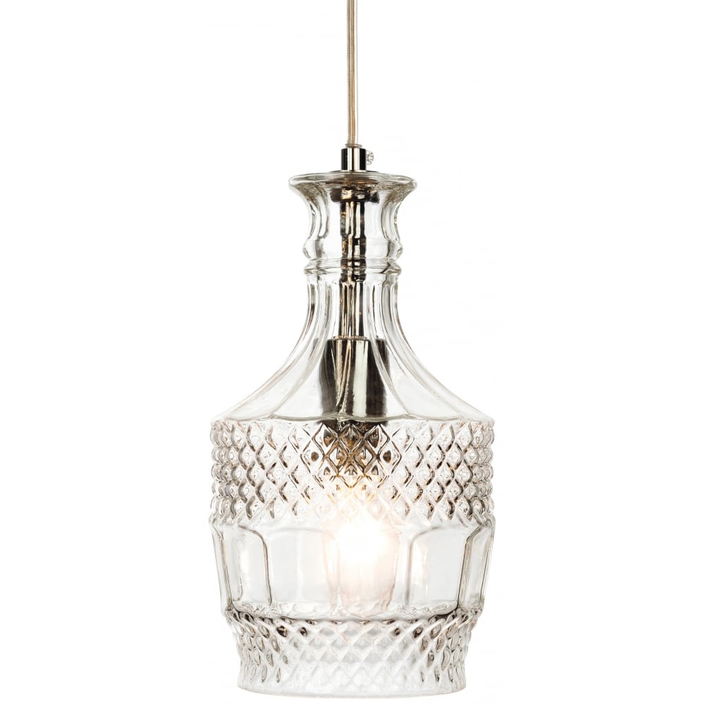 Elegant Chrome and Clear Glass Ceiling Lantern