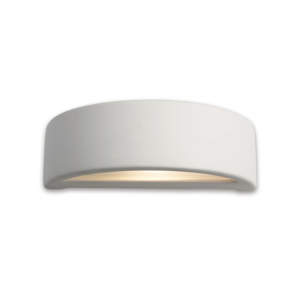 Ecliptic Art Deco Zen Matte White Ceramic Wall Light