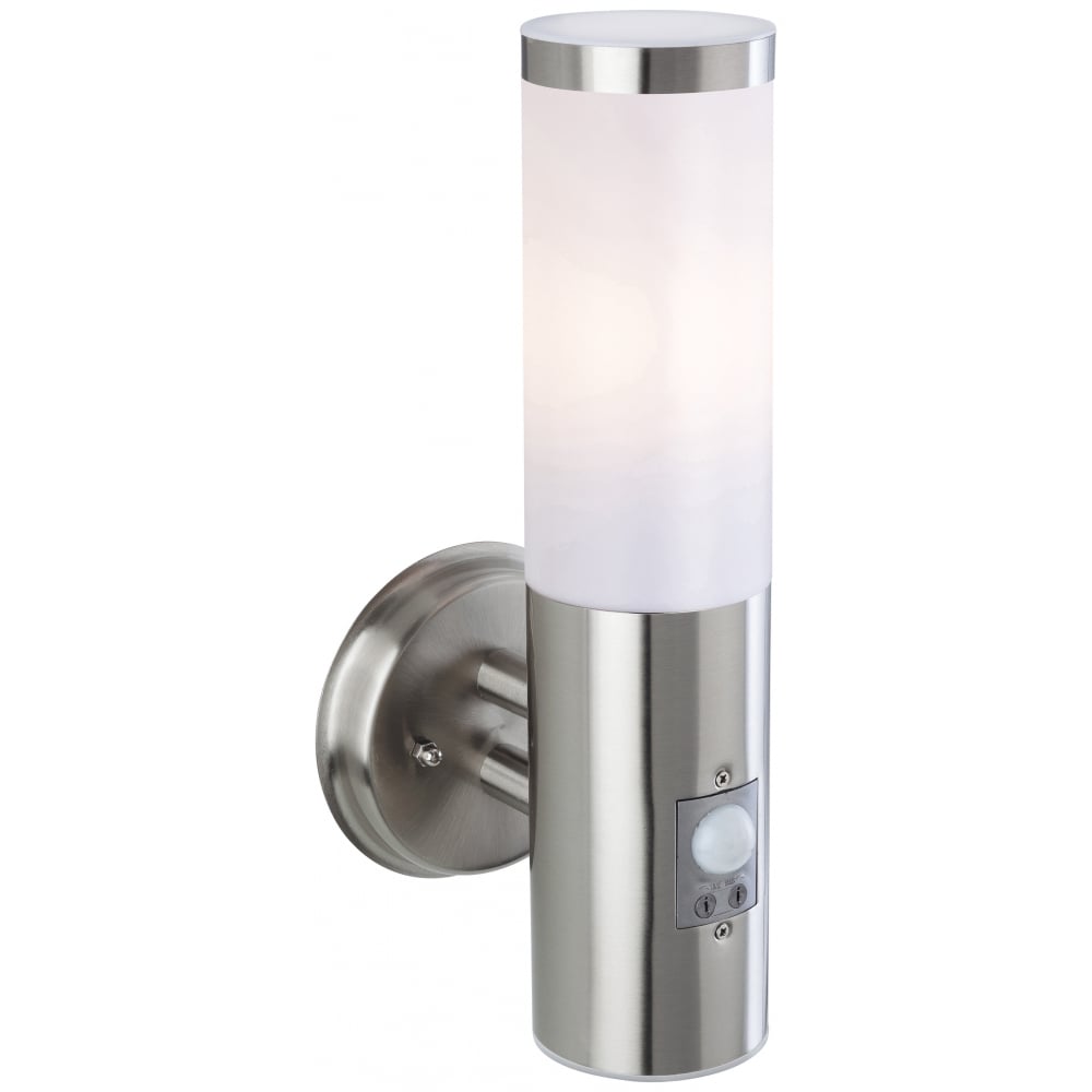 Contemporary Stainless Steel Outdoor Sensor Wall Light with PIR Motion Detection