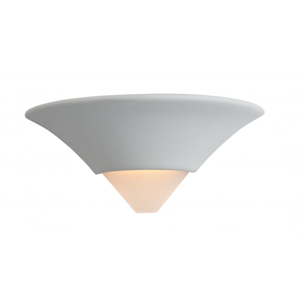 Zen Deco Ecliptic White Ceramic Wall Light