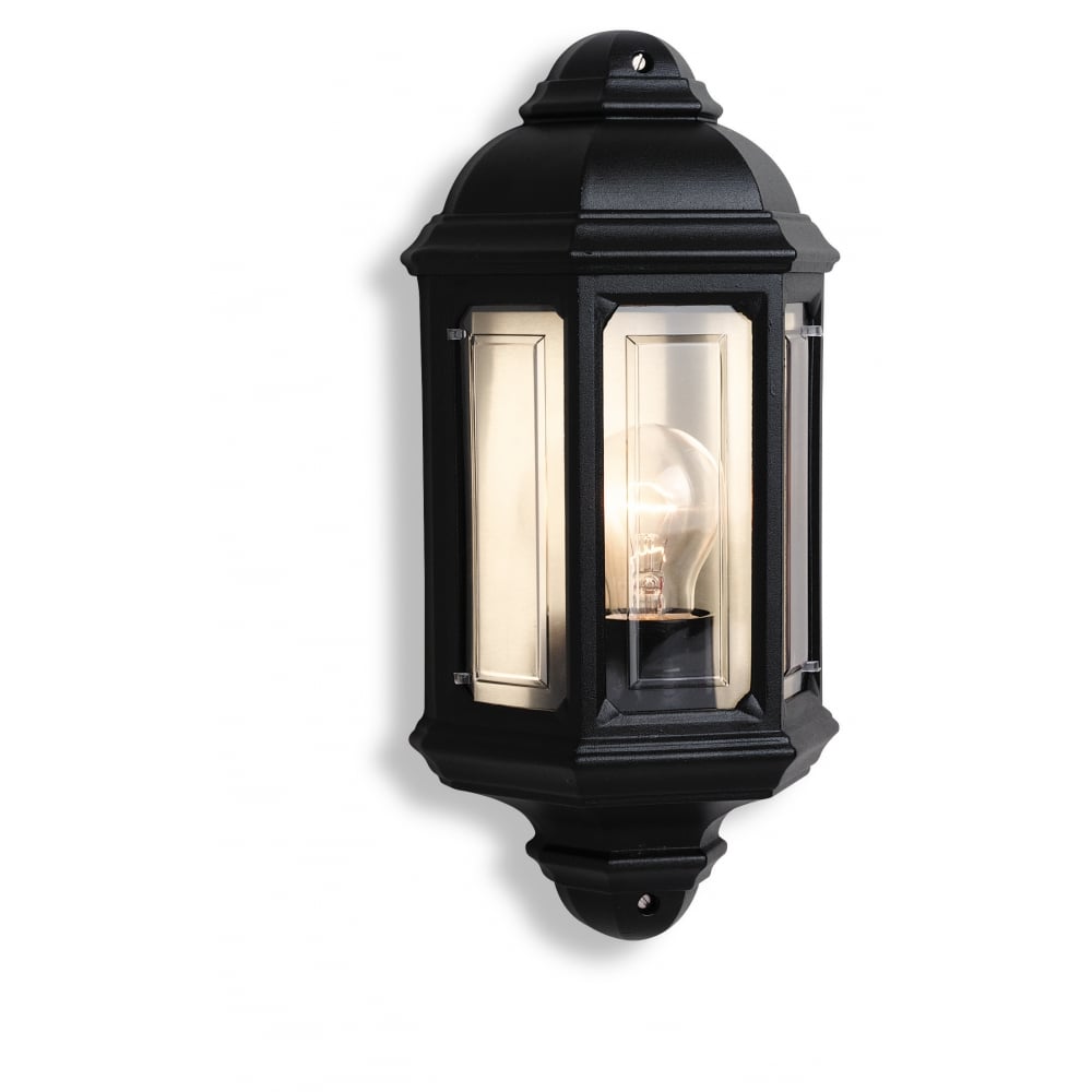 Elegant Black Outdoor Wall Lantern, Classic Design
