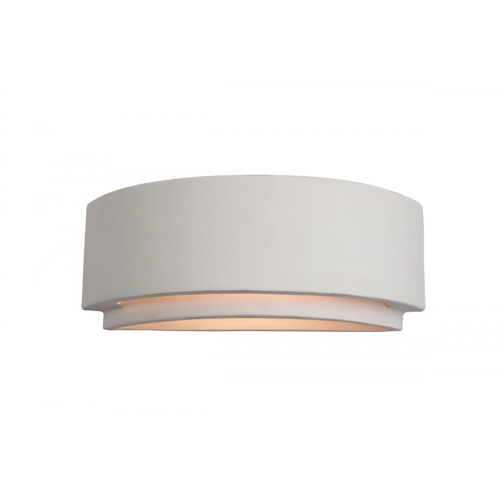 Ecliptic Art Deco Zen Matt White Ceramic Wall Sconce