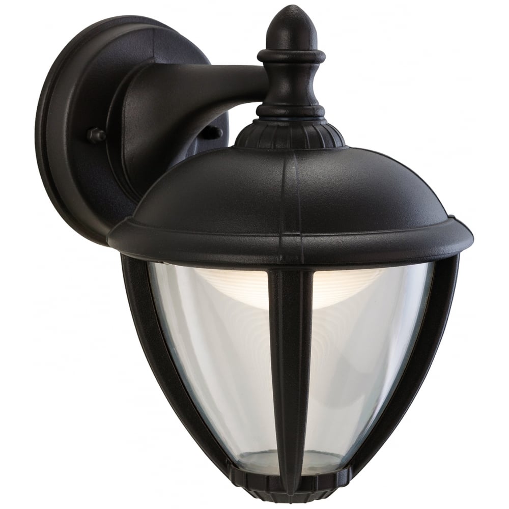 Timeless Elegance Black LED Wall Lantern with Downlight Design