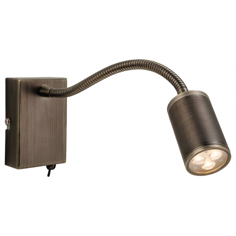 Contemporary Bronze Adjustable Neck LED Wall Spotlight