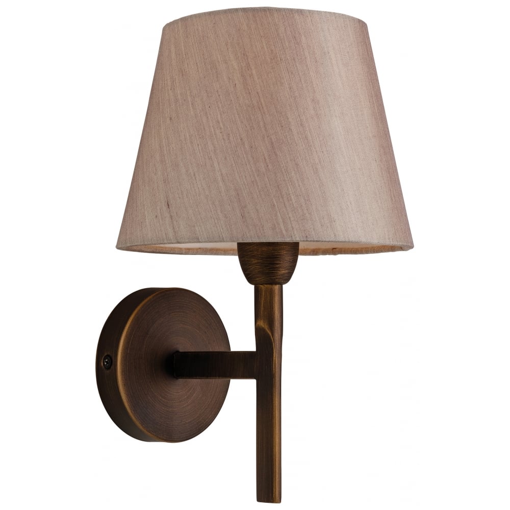 Modern Bronze Wall Sconce with Oyster Shade