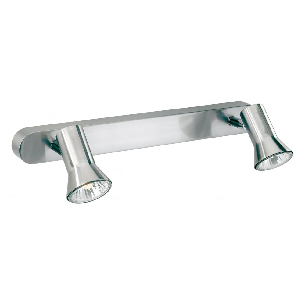 Sleek Contemporary Brushed Steel Wall Spotlight Bar