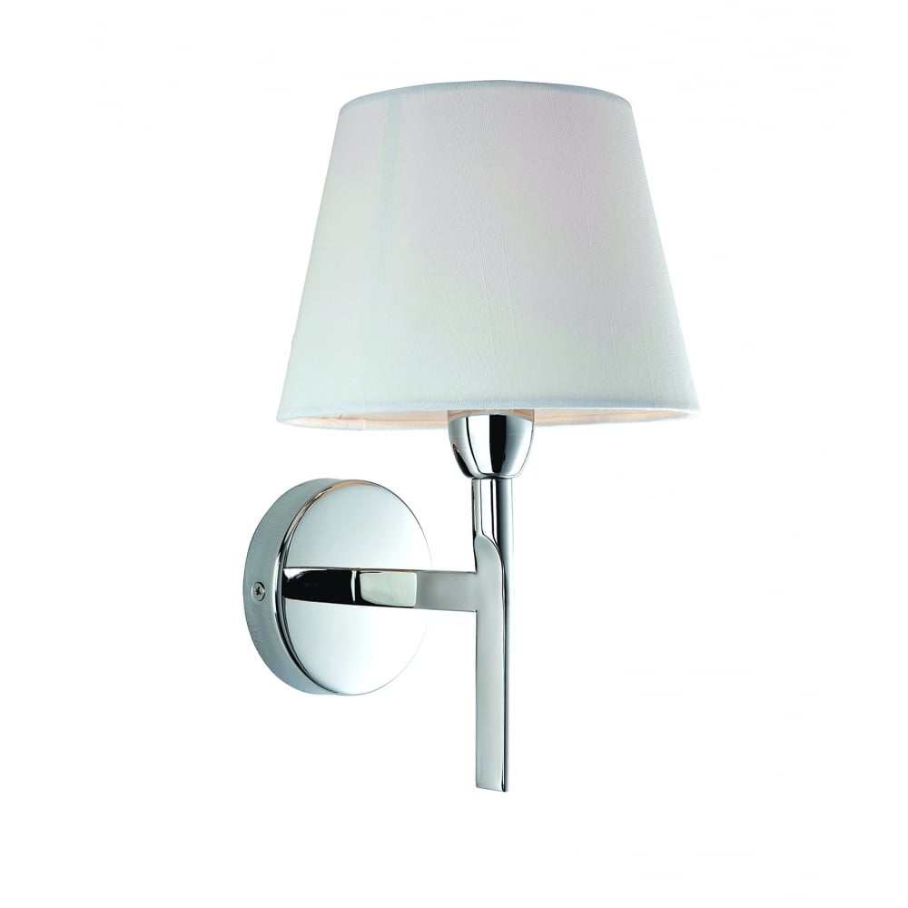 Classic Chrome Wall Sconce with Cream Shade
