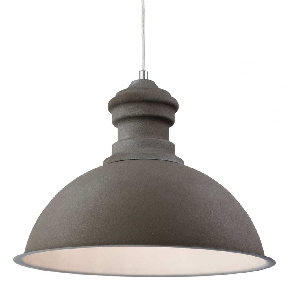 Contemporary Concrete Dome Pendant Light with Sandy Finish