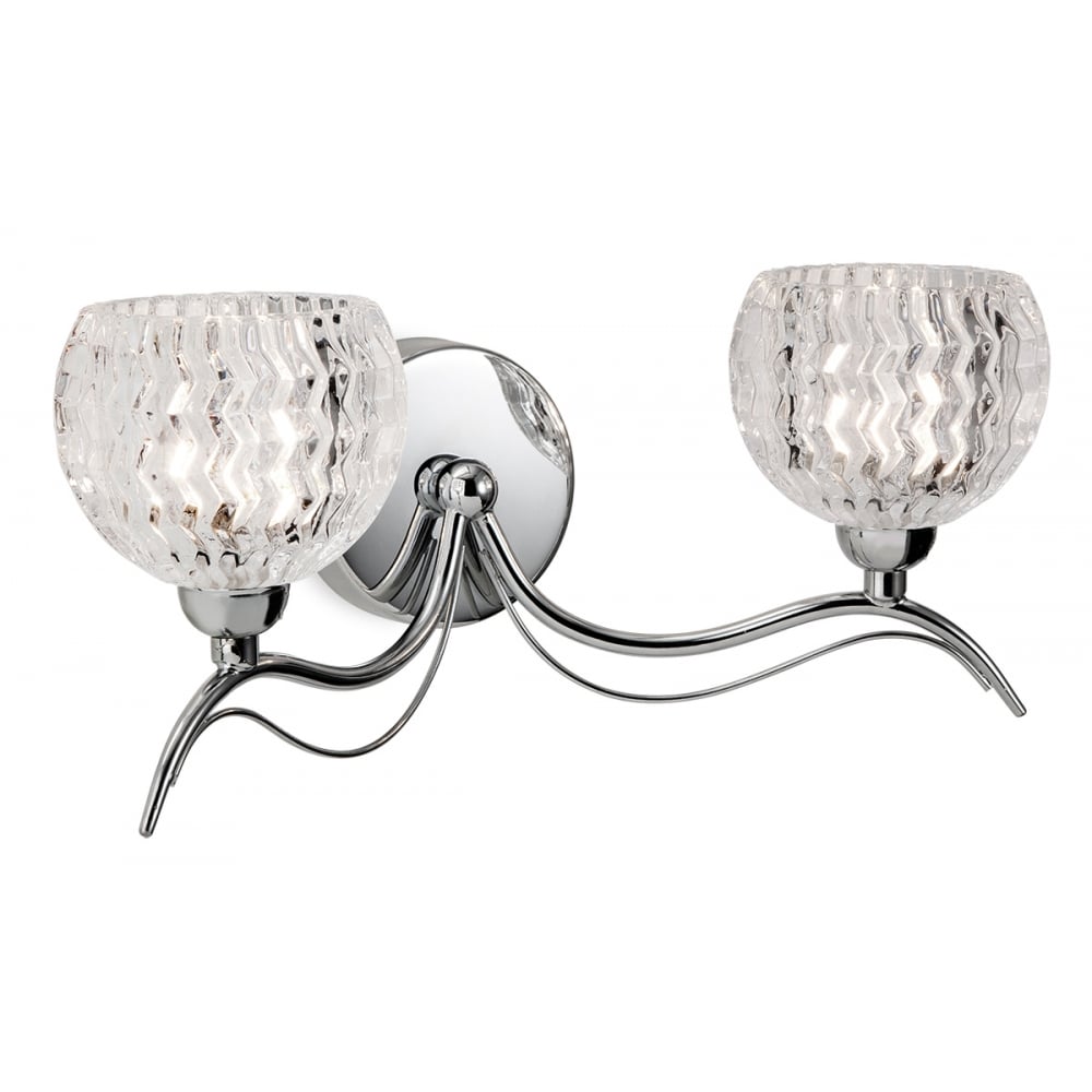 Contemporary Chrome Floral G9 Wall Sconce with Clear Glass