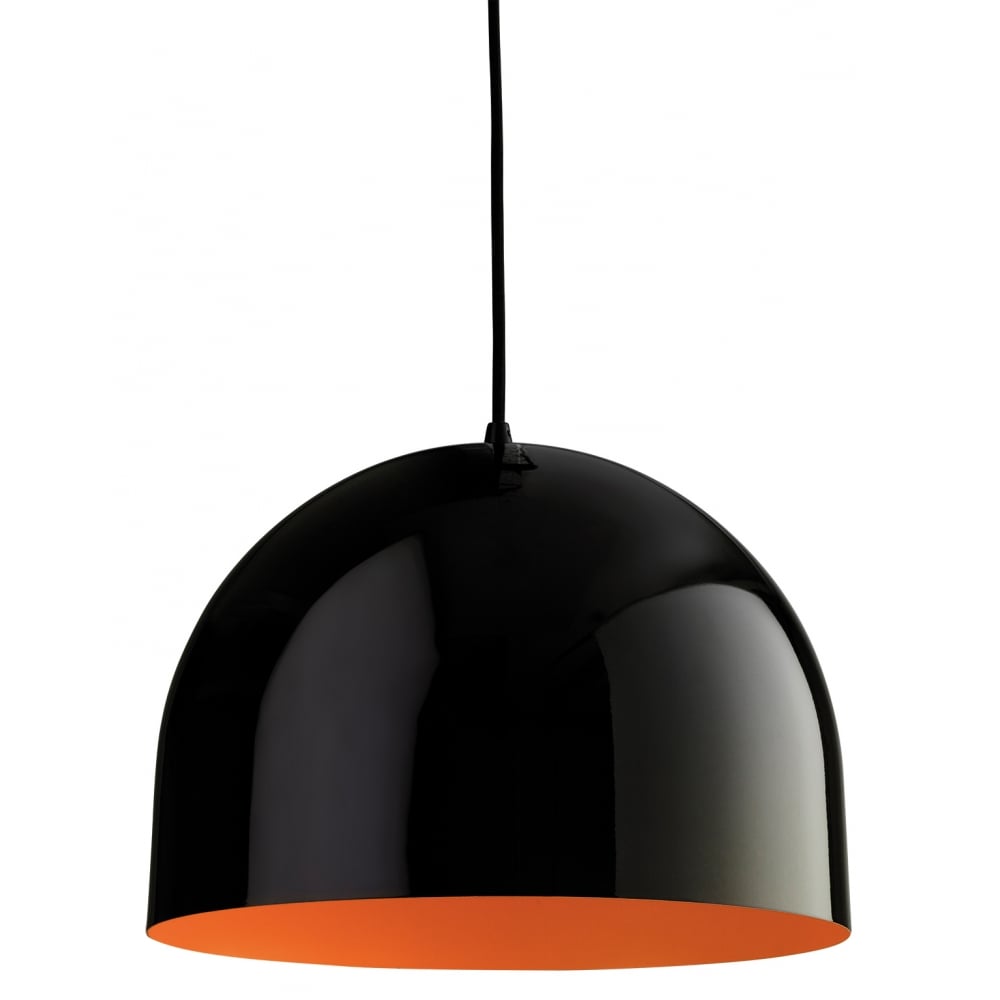 Sleek Bistro Black and Orange Ceiling Pendant Lamp